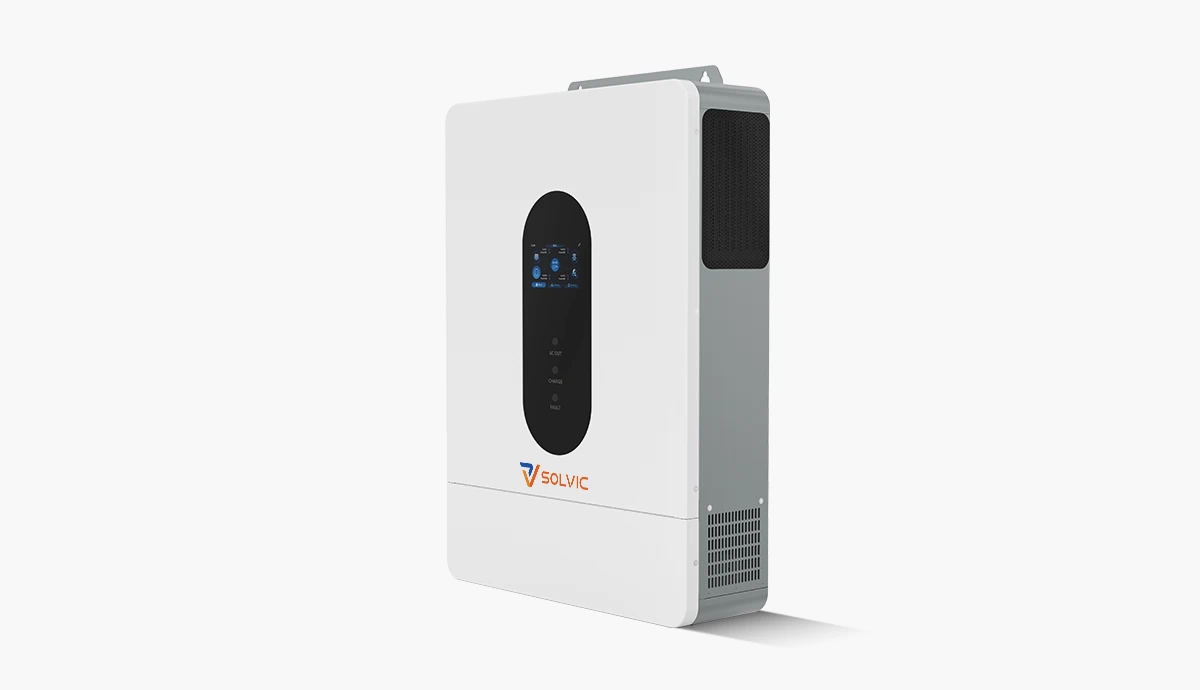 Solvic 12kW hybrid inverter – 120/240V split phase output, UL certified for US solar storage systems, supports grid-tied and off-grid operation with 48V battery input